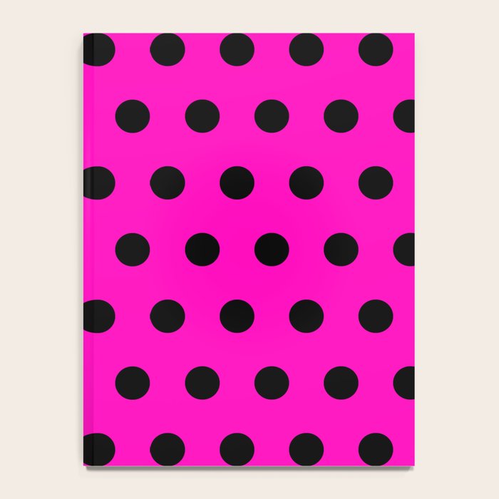 Hot Pink and Black Polka Dots Notebook Gallery Image 4