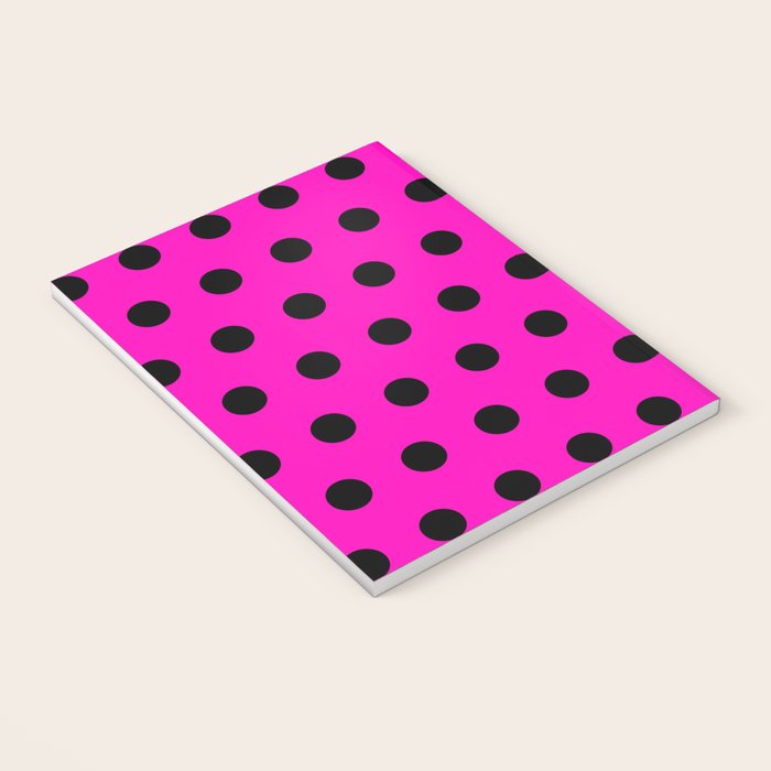 Hot Pink and Black Polka Dots Notebook Gallery Image 3