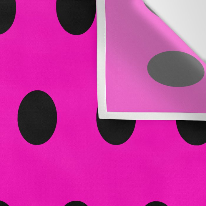 Hot Pink and Black Polka Dots Wall Tapestry Gallery Image 3