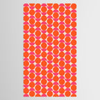Vintage Mid-century Modern Abstract Geometric Balancing Shapes in Bright Bold Vibrant Fuchsia Pink and Hot Tangerine Orange Tablecloth Gallery Image 2