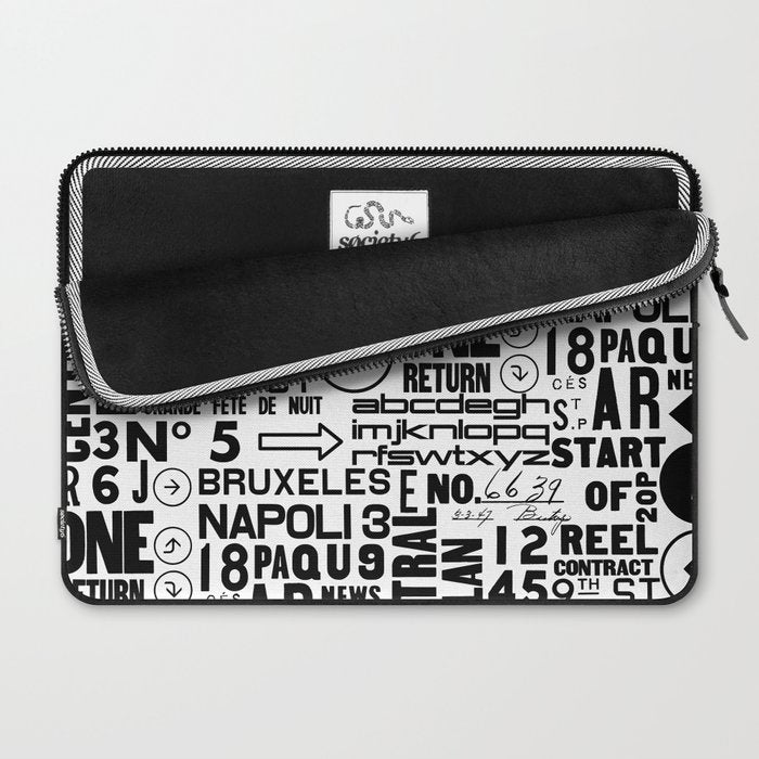 Urban Typography Black And White  Laptop Sleeve Gallery Image 2