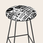 Urban Typography Black And White  Stool Gallery Image 2