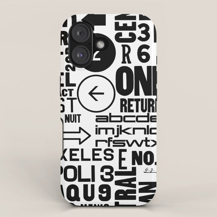 Urban Typography Black And White  iPhone Case Gallery Image 1