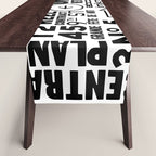 Urban Typography Black And White  Table Runner Gallery Image 1