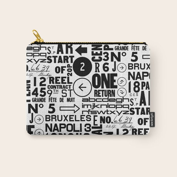 Urban Typography Black And White  Carry All Pouch Gallery Image 1