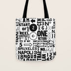 Urban Typography Black And White  Tote Bag Gallery Image 1