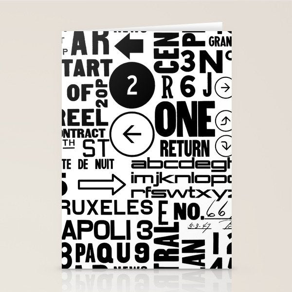 Urban Typography Black And White  Stationery Card Gallery Image 1