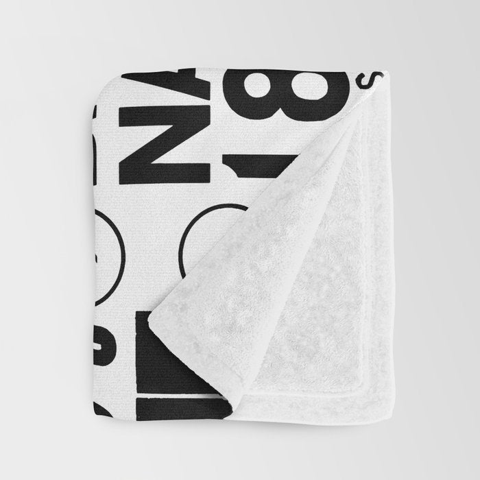 Urban Typography Black And White  Throw Blanket Gallery Image 3