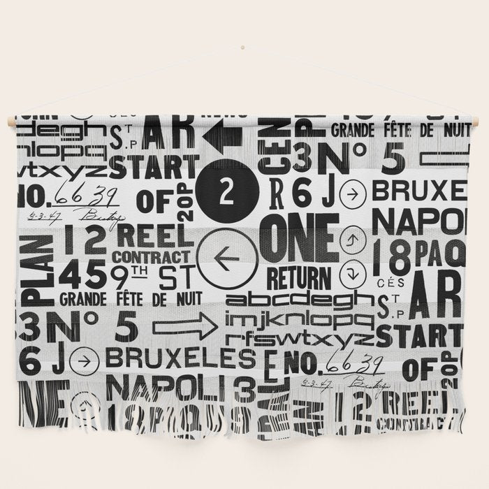 Urban Typography Black And White  Wall Hanging Gallery Image 1