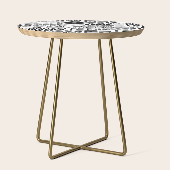 Urban Typography Black And White  Side Table Gallery Image 1