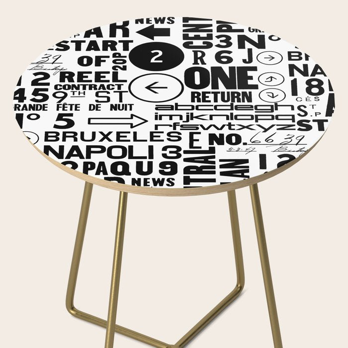 Urban Typography Black And White  Side Table Gallery Image 2