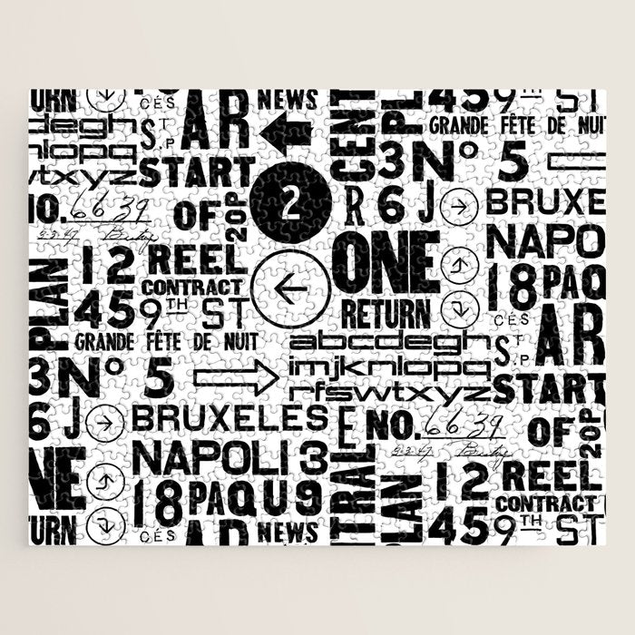 Urban Typography Black And White  Jigsaw Puzzle Gallery Image 1