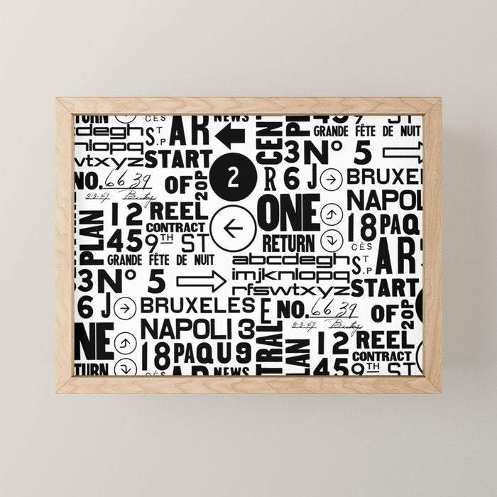 Urban Typography Black And White  Mini Art Print Gallery Image 1