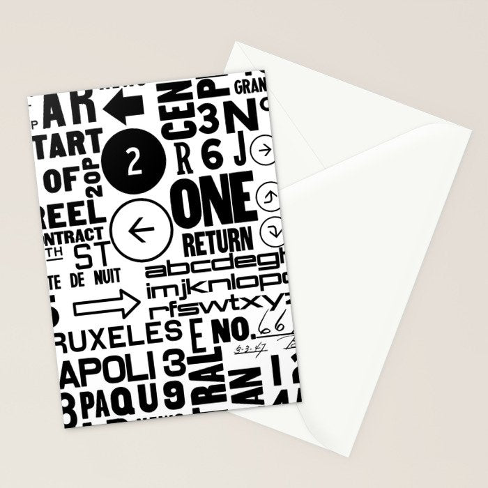 Urban Typography Black And White  Stationery Card Gallery Image 2