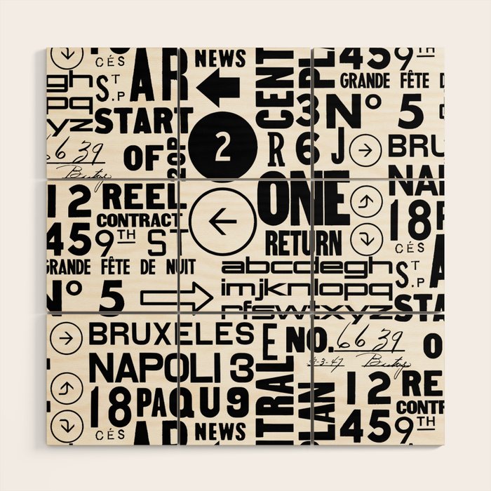 Urban Typography Black And White  Wood Wall Art Gallery Image 1