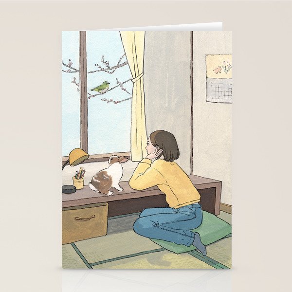 Waiting spring at Japaneseâstyle room Stationery Card Gallery Image 2