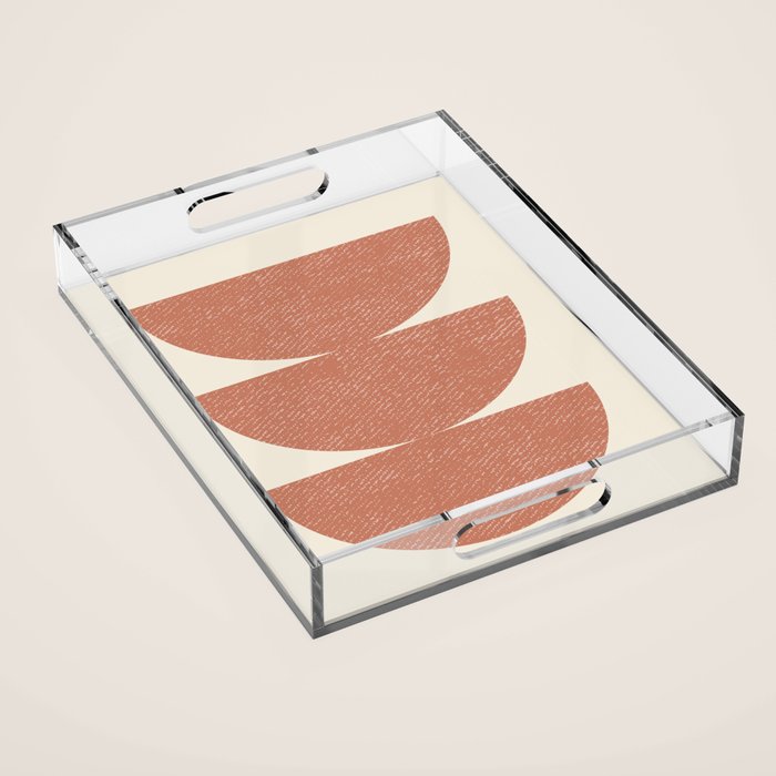 Half Circle 3 - Orange Terra Acrylic Tray Gallery Image 1