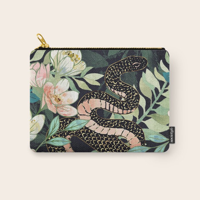 Metallic Floral Snake Carry All Pouch Gallery Image 1