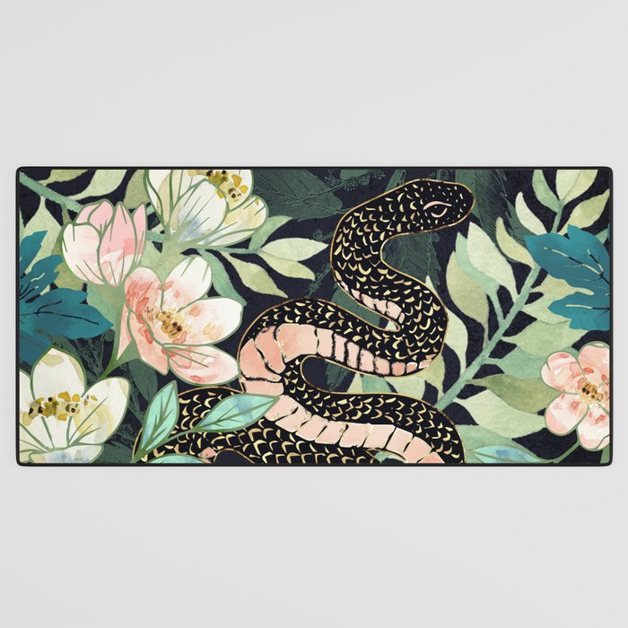 Metallic Floral Snake Desk Mat Gallery Image 3