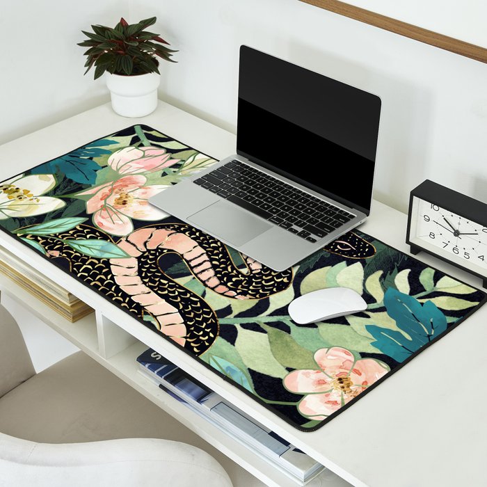 Metallic Floral Snake Desk Mat Gallery Image 2