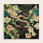 Metallic Floral Snake Wood Wall Art Gallery Image 1