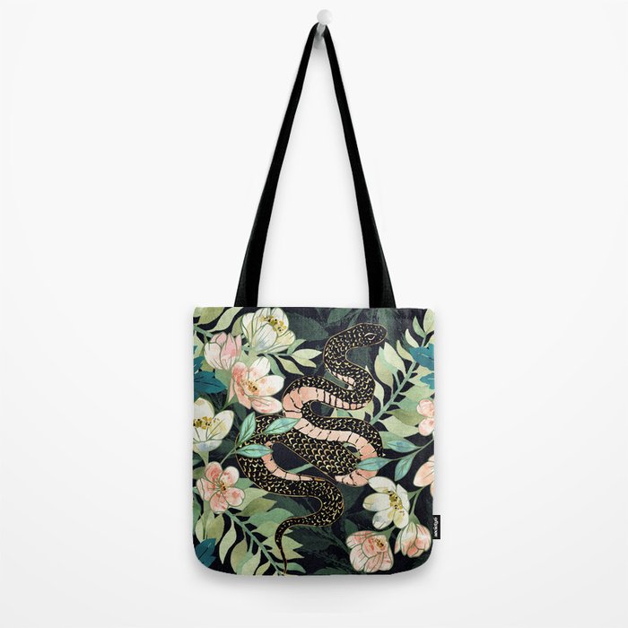 Metallic Floral Snake Tote Bag Gallery Image 2