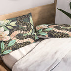 Metallic Floral Snake Pillow Sham Gallery Image 2