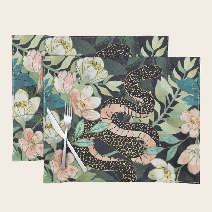 Metallic Floral Snake Placemat Gallery Image 1