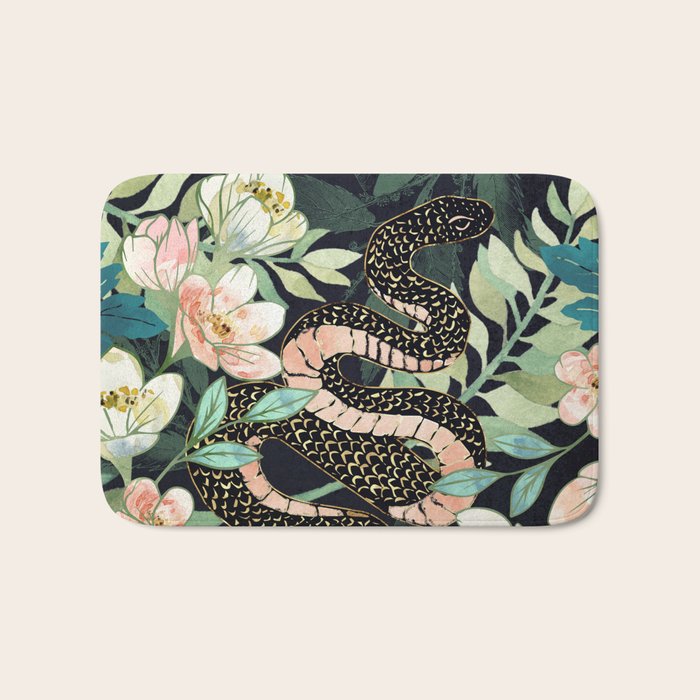 Metallic Floral Snake Bath Mat Gallery Image 1