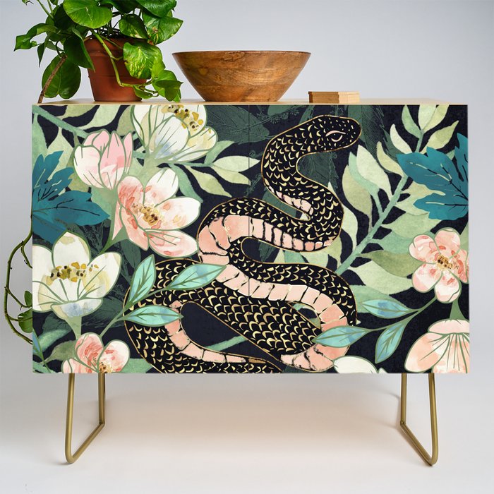 Metallic Floral Snake Credenza Gallery Image 1