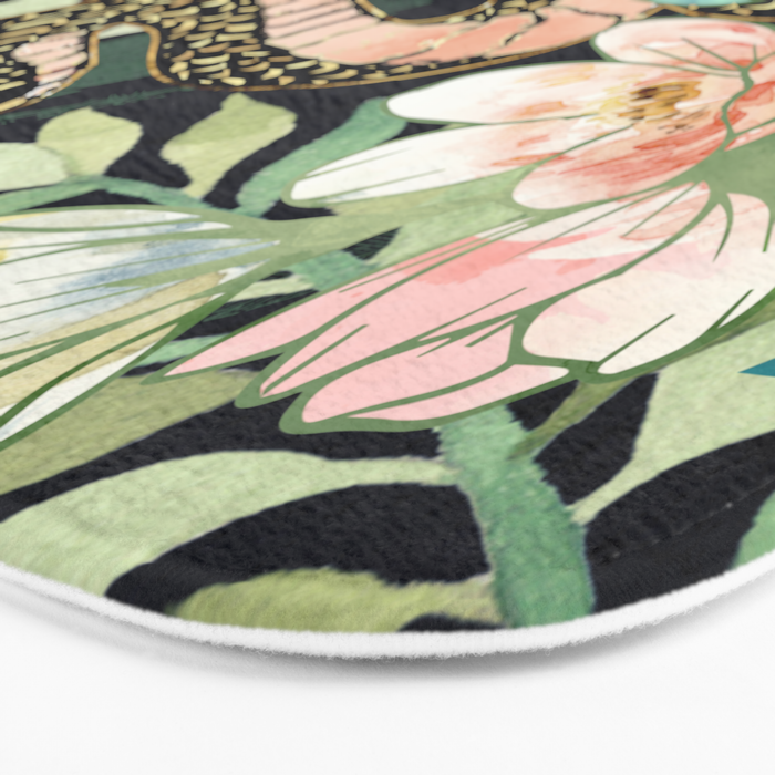 Metallic Floral Snake Bath Mat Gallery Image 3