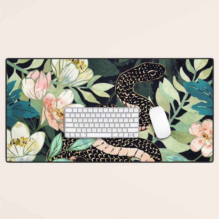 Metallic Floral Snake Desk Mat Gallery Image 1