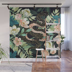 Metallic Floral Snake Wall Mural Gallery Image 1