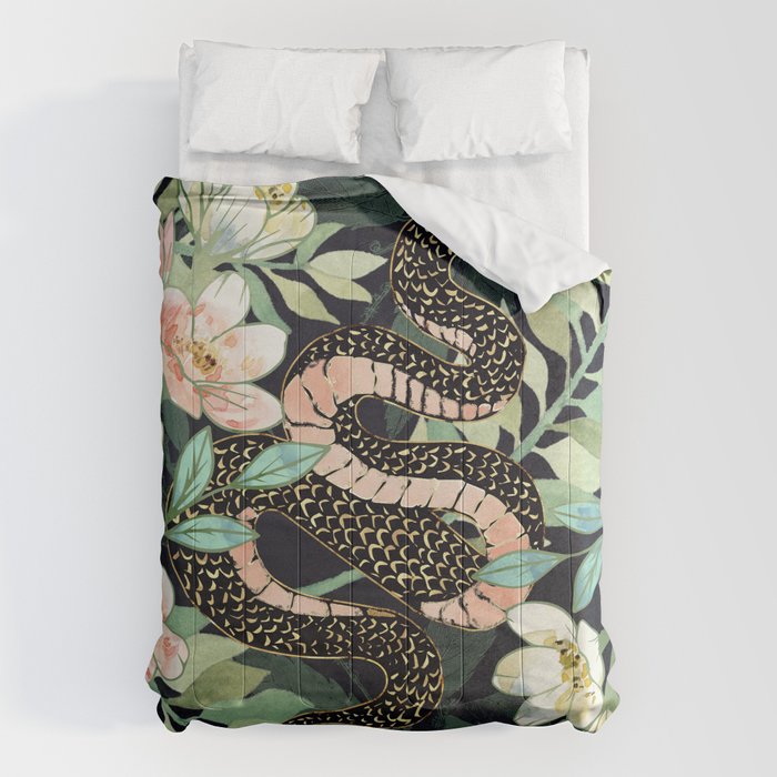 Metallic Floral Snake Comforter Gallery Image 1