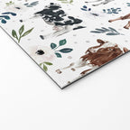 Hand-painted Cows and White Flowers with Blue Accents Welcome Mat Gallery Image 2