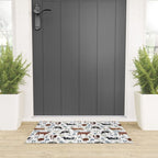 Hand-painted Cows and White Flowers with Blue Accents Welcome Mat Gallery Image 3