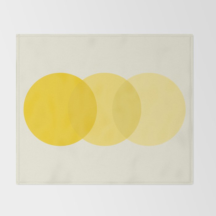 Golden Sunshine Circle Abstract Throw Blanket Gallery Image 2