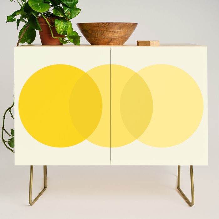 Golden Sunshine Circle Abstract Credenza Gallery Image 1