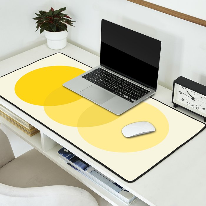 Golden Sunshine Circle Abstract Desk Mat Gallery Image 2