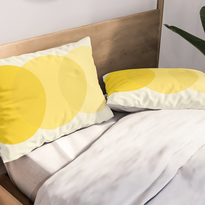 Golden Sunshine Circle Abstract Pillow Sham Gallery Image 2