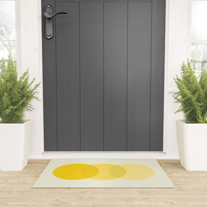 Golden Sunshine Circle Abstract Welcome Mat Gallery Image 3