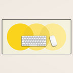 Golden Sunshine Circle Abstract Desk Mat Gallery Image 1