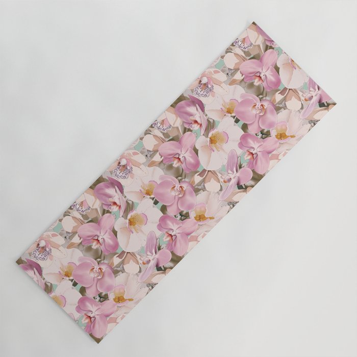 Lush Pink Tropical Flowers I Yoga Mat Gallery Image 1
