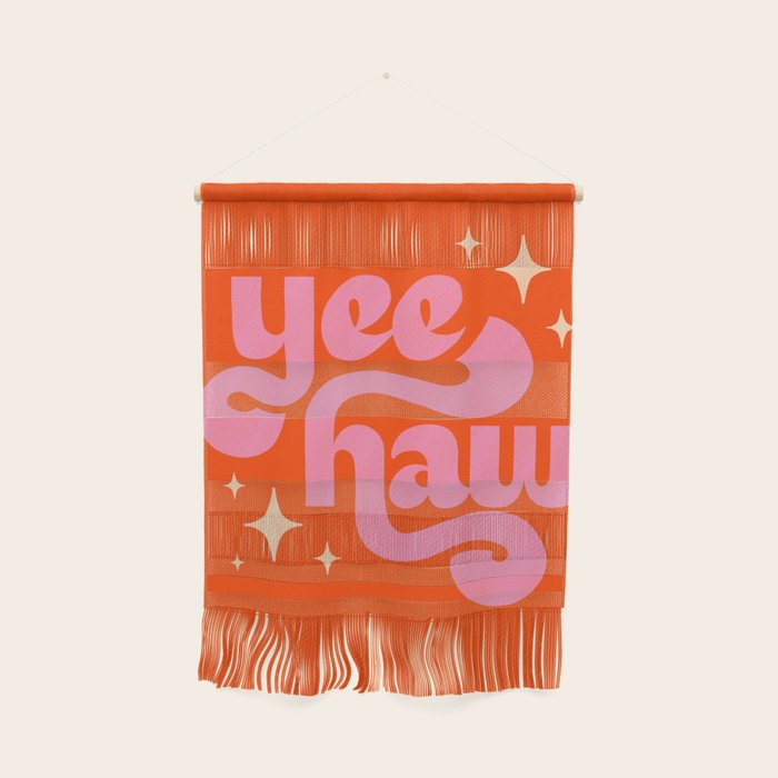 Yee Haw - Pink on Orange Wall Hanging Gallery Image 1