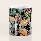 Tropical frogs and plant - black Coffee Mug Gallery Image 4