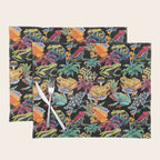 Tropical frogs and plant - black Placemat Gallery Image 1