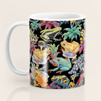 Tropical frogs and plant - black Coffee Mug Gallery Image 3