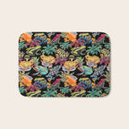Tropical frogs and plant - black Bath Mat Gallery Image 1