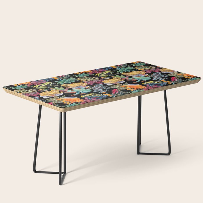Tropical frogs and plant - black Coffee Table Gallery Image 1