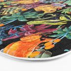 Tropical frogs and plant - black Bath Mat Gallery Image 3